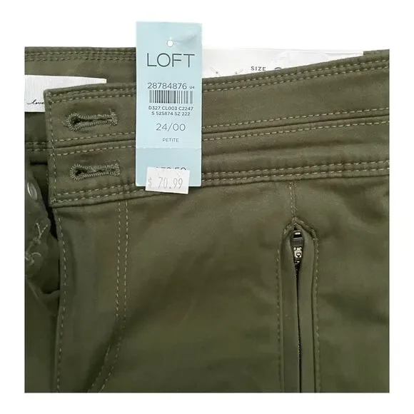 NWT Loft pants 24P high waist legging petite 00 sateen - Picture 4 of 8